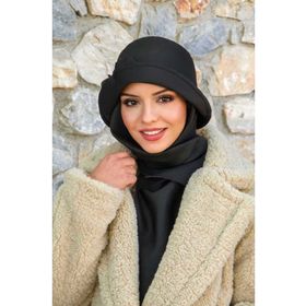 Aişe Tesettür Siyah Vintage Şapka