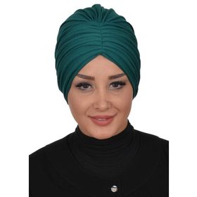 Aisha's Design B-13 Yeşil Pileli Penye Bone