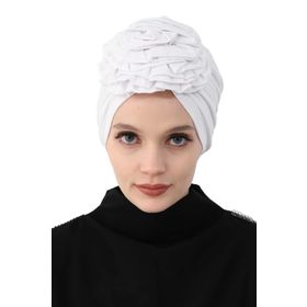 Aisha's Design B-21 Beyaz Güllü Penye Bone