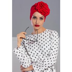 Aisha's Design B-21 Kırmızı Güllü Penye Bone