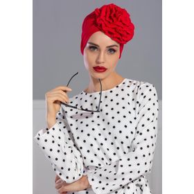 Aisha's Design B-21 Kırmızı Güllü Penye Bone