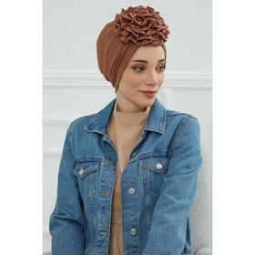 Aisha's Design B-21 Koyu Kahverengi Güllü Penye Bone