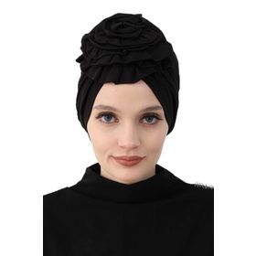 Aisha's Design B-21 Siyah Güllü Penye Bone