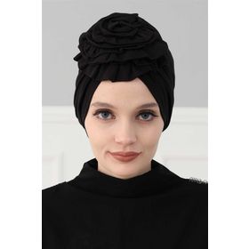 Aisha's Design B-21 Siyah Güllü Penye Bone