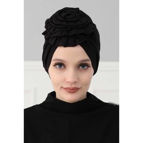 Aisha's Design B-21 Siyah Güllü Penye Bone