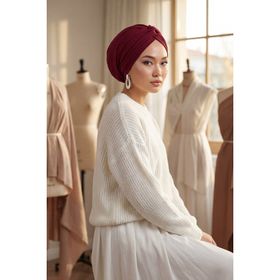 Aisha's Design B-4 Bordo Mihrace Penye Bone