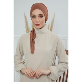 Aisha's Design B-49 Koyu Kahverengi Kuşaklı Penye Bone
