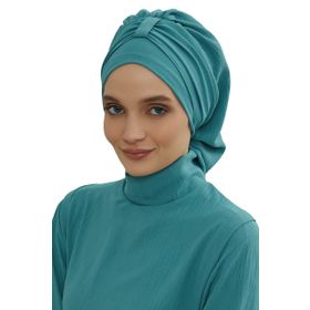 Aisha's Design HT-90 Mint Yeşili Aerobin Kumaş Hazır Türban