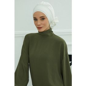 Aisha's Design HT-92 Beyaz Aerobin Kumaş Hazır Türban