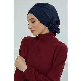 Aisha's Design HT-92 Lacivert Aerobin Kumaş Hazır Türban