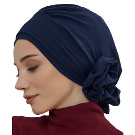 Aisha's Design HT-92 Lacivert Aerobin Kumaş Hazır Türban