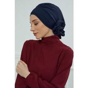 Aisha's Design HT-92 Lacivert Aerobin Kumaş Hazır Türban