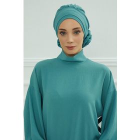 Aisha's Design HT-92 Mint Yeşili Aerobin Kumaş Hazır Türban
