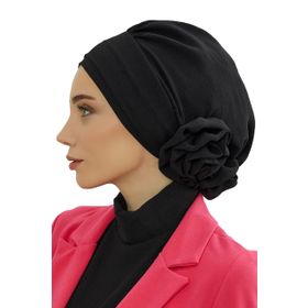 Aisha's Design HT-92 Siyah Aerobin Kumaş Hazır Türban