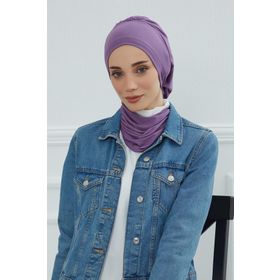 Aisha's Design HT-96 Mor Penye Hazır Türban