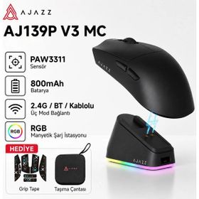 Ajazz AJ139P V3 Mc Siyah Kablosuz Oyuncu