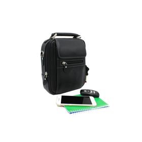 Aka 305 Siyah Deri Erkek El ve Omuz Askılı Çanta