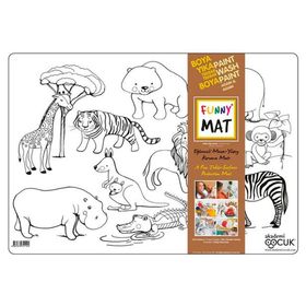 Akademi Çocuk Funny Mat Vahşi Hayvanlar 48x33.5 cm Çalışma Masası