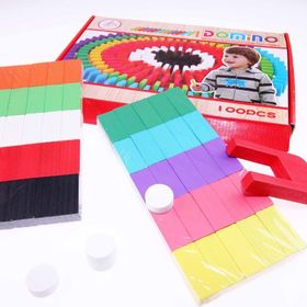 Akademiloji CLR-D100 100'lü Ahşap Domino Seti