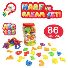 Akallı 05-459 2 Set Harf Ve Rakamlar Seti 86 Parça Oyuncak