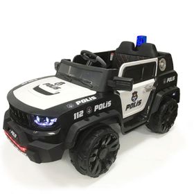 Akar Oyuncak Polis İznik 4x2 12 V Çift Kişilik Uzaktan Kumandalı Siyah Akülü Araba