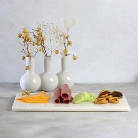 Akayev Mermer Beyaz 20x15 cm Sunum Tabağı