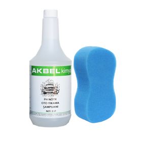 Akbel Oto Yıkama Şampuanı 1 lt + Yıkama süngeri hediye