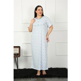 Akbeniz 1352 Big Kısa Kol Yeşil Anne Gecelik