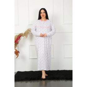 Akbeniz 1356 Big Uzun Kol Beyaz Anne Gecelik