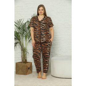 Akbeniz 202 Kadın Pamuklu Cepli Kısa Kol Büyük Beden Pijama Takım