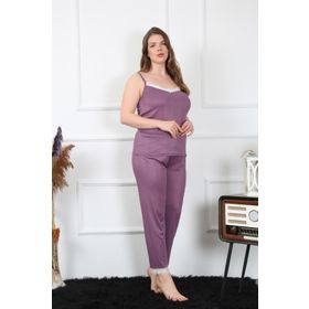 Akbeniz 202195 Büyük Beden Mürdüm Kadın Pijama Takımı