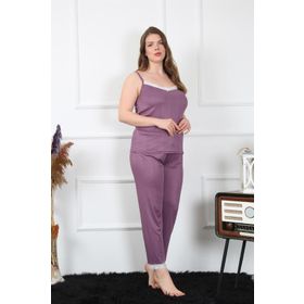 Akbeniz 202195 Büyük Beden Mürdüm Kadın Pijama Takımı