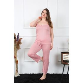 Akbeniz 202195 Pudra Büyük Beden İp Askılı Kadın Pijama Takım