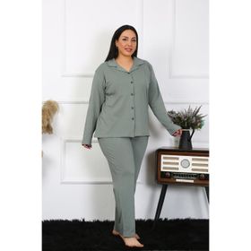 Akbeniz 202401 Haki Kadın Cepli Pijama Altı