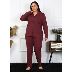 Akbeniz 202401 Mürdüm Kadın Cepli Pijama Altı