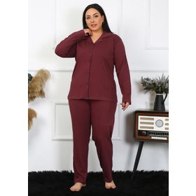 Akbeniz 202401 Mürdüm Kadın Cepli Pijama Altı