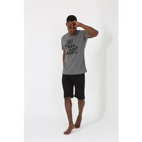 Akbeniz 20372 Kısa Kol Antrasit Penye Erkek Pijama Takımı