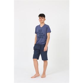 Akbeniz 20377 Lacivert Garson Erkek Pijama Takımı