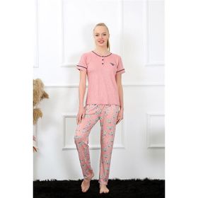 Akbeniz 20388 Gül Kurusu Kısa Kol Kadın Pijama Takım
