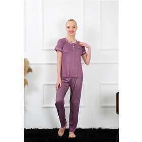 Akbeniz 20388 Mürdüm Kısa Kol Kadın Pijama Takım
