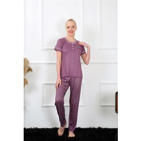 Akbeniz 20388 Mürdüm Kısa Kol Kadın Pijama Takım