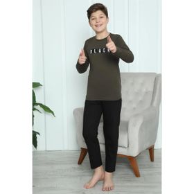 Akbeniz 20419 Siyah Erkek Çocuk Penye Pijama Takım