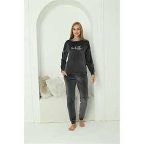 Akbeniz 20624 Kadife Füme Kadın Pijama Takım