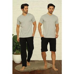Akbeniz 26822 Gri Erkek Pijama Takımı