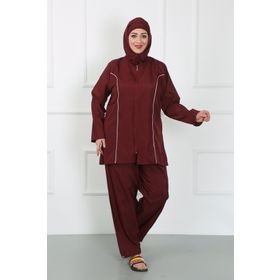 Akbeniz 44010 Bordo Büyük Beden Tesettür Mayo
