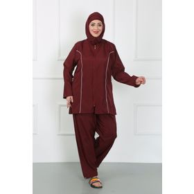 Akbeniz 44010 Bordo Büyük Beden Tesettür Mayo