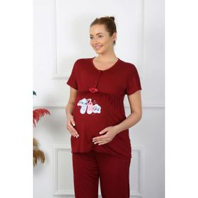 Akbeniz 45210 Bordo Kadın Hamile Pijama Takımı
