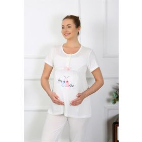 Akbeniz 45210 Ekru Kadın Hamile Pijama Takımı