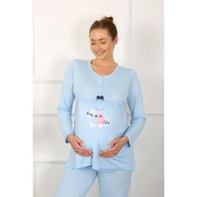Akbeniz 45501 Mavi Kadın Hamile Pijama Takımı