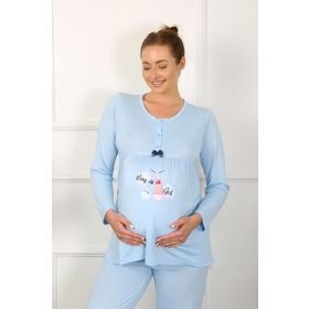 Akbeniz 45501 Mavi Kadın Hamile Pijama Takımı